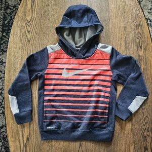 Nike Dri-Fit Blue Red Gray Hooded Sweatshirt Size Boy's Small 4-5 Years